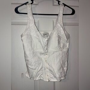 White Embroidered Women's Top